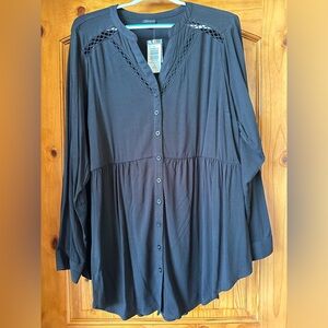Torrid Black Button-Down Tunic